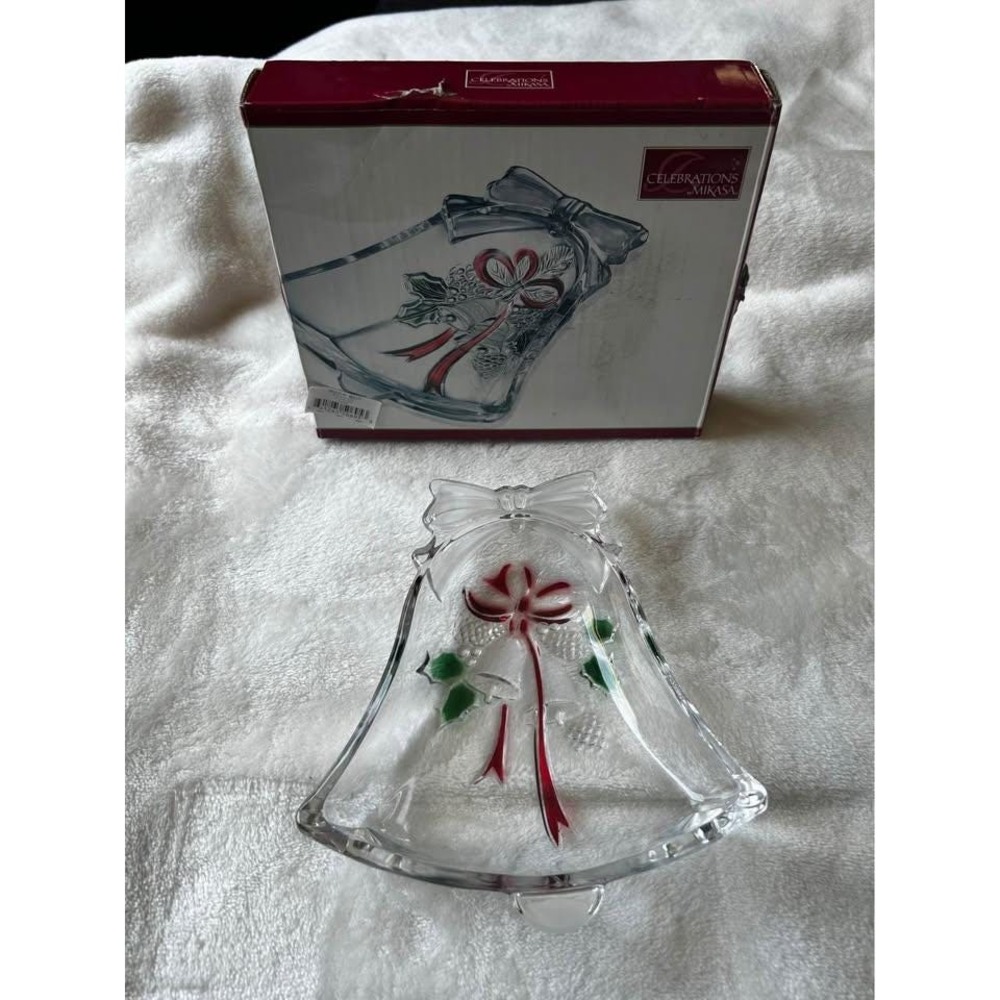 Celebrations by Mikasa Holiday Bells‎ Clear Glass Bell Candy Dish